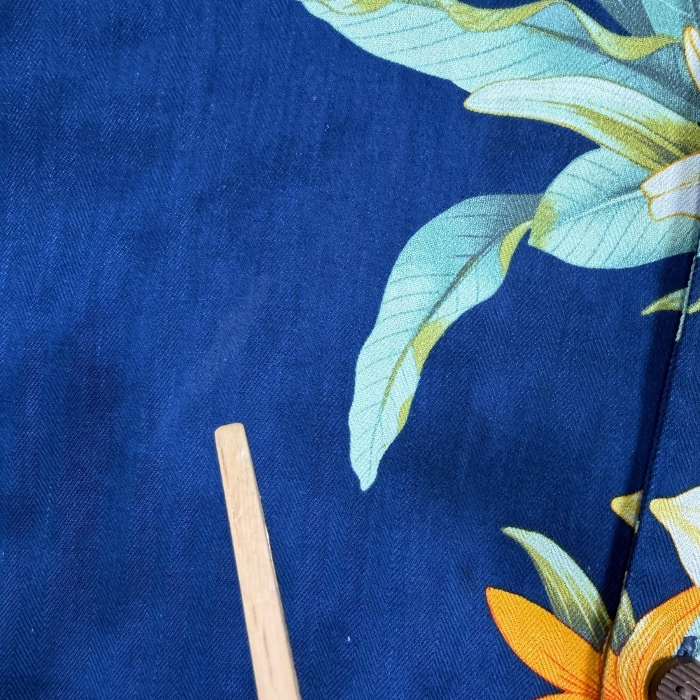 Tommy Bahama Silk Camp Shirt Floral Hawaiian Blue Mens XXL - Picture 4 of 7